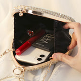 Diamonds Pattern Ring Totes Evening Bag Silver Wedding Lattice Rhinestone Bags