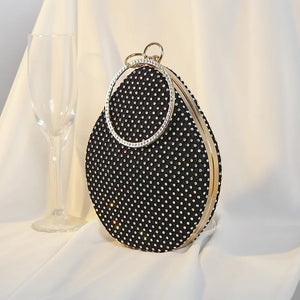 Diamonds Pattern Ring Totes Evening Bag Silver Wedding Lattice Rhinestone Bags