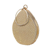 Diamonds Pattern Ring Totes Evening Bag Silver Wedding Lattice Rhinestone Bags