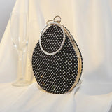 Diamonds Pattern Ring Totes Evening Bag Silver Wedding Lattice Rhinestone Bags