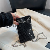 Bling Rhinestone Evening Party Clutch with Chain Strap