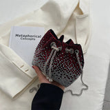 Diamonds Purses Mini Crossbody Bucket Shoulder Bag