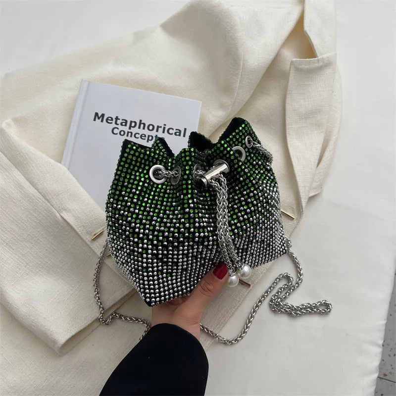 Diamonds Purses Mini Crossbody Bucket Shoulder Bag