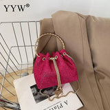 Diamonds Tassel Evening Clutch Bag Women Chain Metal Ring Handle