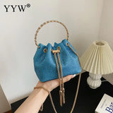 Diamonds Tassel Evening Clutch Bag Women Chain Metal Ring Handle