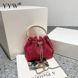 Diamonds Tassel Evening Clutch Bag Women Chain Metal Ring Handle