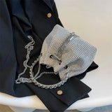 Diamonds Tassel Evening Clutch Bag Rhinestone Shoulder Bag Crystal Bucket Bags
