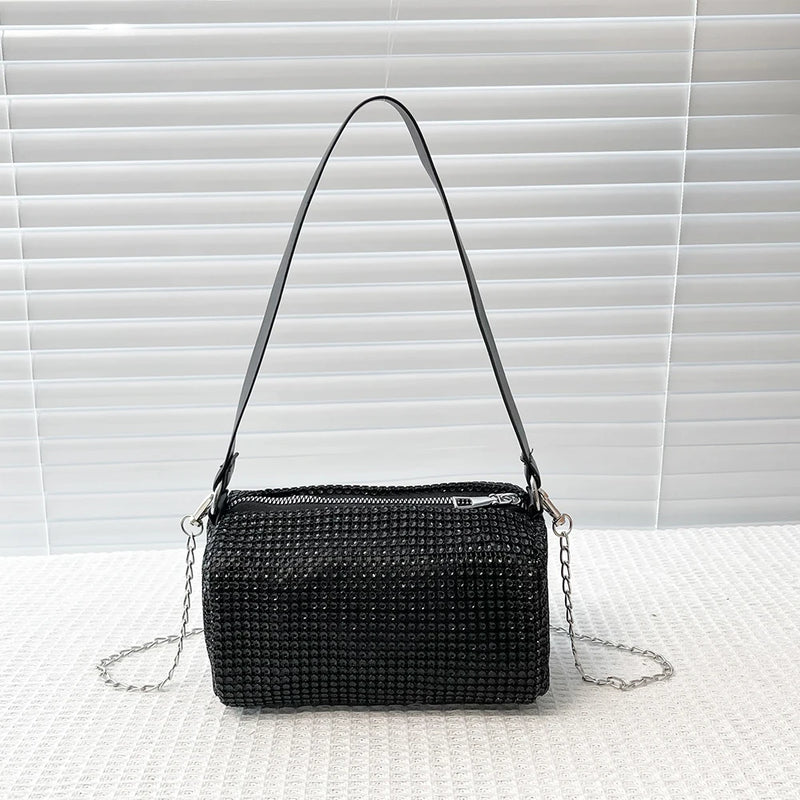 Diamonds Crossbody Shoulder Bag Chain Zipper Purse