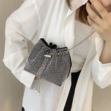 Diamonds Women Bucket Bag Chain Crossbody Messenger Satchels Bag