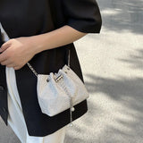 Diamonds Women Bucket Bag Chain Crossbody Messenger Satchels Bag