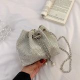 Diamonds Women Bucket Bag Chain Crossbody Messenger Satchels Bag