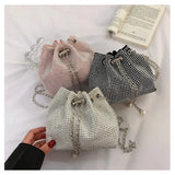 Diamonds Women Bucket Bag Chain Crossbody Messenger Satchels Bag