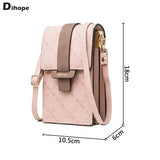 Plaid Print Messenger Bags Small Crossbody PU Leather Shoulder Bag