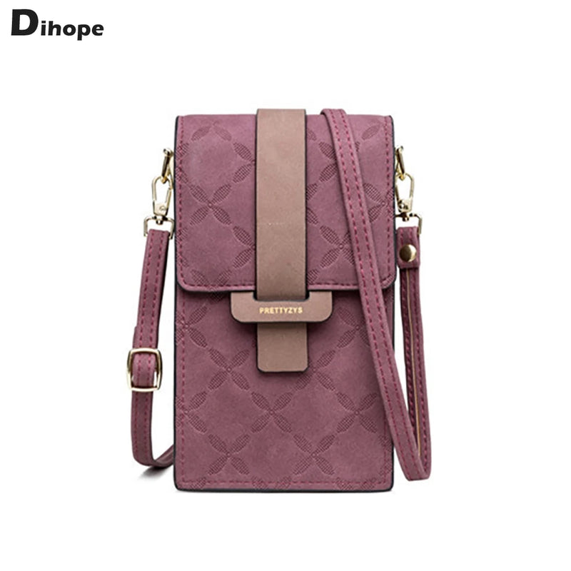 Plaid Print Messenger Bags Small Crossbody PU Leather Shoulder Bag