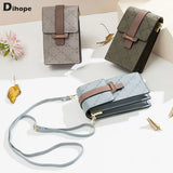 Plaid Print Messenger Bags Small Crossbody PU Leather Shoulder Bag
