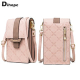 Plaid Print Messenger Bags Small Crossbody PU Leather Shoulder Bag