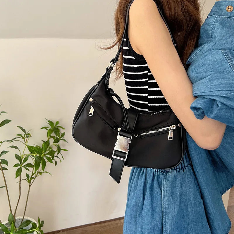 Casual Nylon Shoulder Bag Lock Hobo Handbags Totes WHDV2199
