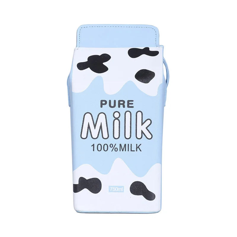 Cartoon Print Ladies Crossbody Bags Milk Box Women Shoulder Bags