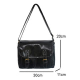 Oil Wax Leather Women Messenger Bag