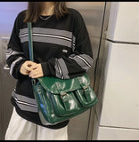 Oil Wax Leather Women Messenger Bag