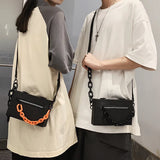 Hip-Hop Style Chain Crossbody Bag for Women Square Shoulder Handbag