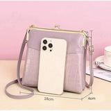 Crocodile Pattern Women Crossbody Bag Mini Shoulder Bag Double Layer Lady Purse