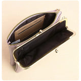 Crocodile Pattern Women Crossbody Bag Mini Shoulder Bag Double Layer Lady Purse