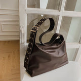 Vintage Bucket Bag Women Shoulder Bag Large Capacity PU Leather Crossbody Bag