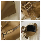 Vintage Bucket Bag Women Shoulder Bag Large Capacity PU Leather Crossbody Bag