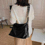 Vintage Bucket Bag Women Shoulder Bag Large Capacity PU Leather Crossbody Bag