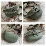 Crocodile Waist Bag Thick Chain Shoulder Bag Female Belt Bag Fanny Pack