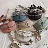 Crocodile Waist Bag Thick Chain Shoulder Bag Female Belt Bag Fanny Pack