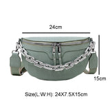 Crocodile Waist Bag Thick Chain Shoulder Bag Female Belt Bag Fanny Pack