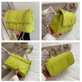 Quilted Women Shoulder Bag Chain Crossbody Bags PU Leather Handbags