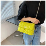 Quilted Women Shoulder Bag Chain Crossbody Bags PU Leather Handbags