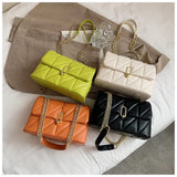 Quilted Women Shoulder Bag Chain Crossbody Bags PU Leather Handbags