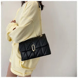 Quilted Women Shoulder Bag Chain Crossbody Bags PU Leather Handbags