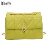 Quilted Women Shoulder Bag Chain Crossbody Bags PU Leather Handbags