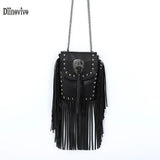 Women's Rivet Tassel Crossbody Bag Messenger Bag