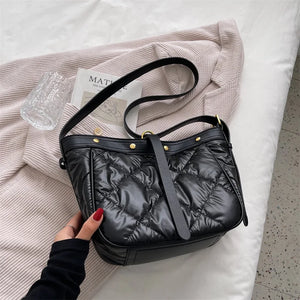 Soft PU Leather Shoulder Bag For Women Bag Diamond Lattice Messenger Bag