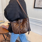 Soft PU Leather Shoulder Bag For Women Bag Diamond Lattice Messenger Bag
