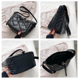 Soft PU Leather Shoulder Bag For Women Bag Diamond Lattice Messenger Bag