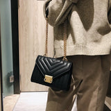 Stripe Chain Shoulder Crossbody Bag Lock Flap Messenger Bags WHDV2154