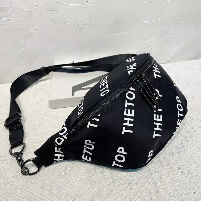 Waterproof Nylon Women Crossbody Bag Letter Print Female Chest Bags