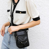 Retro Leather Shoulder Bag Small Crossbody Lady Square Messenger