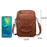 Retro Leather Shoulder Bag Small Crossbody Lady Square Messenger