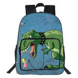 Dino 3D Print Backpack Teen School Bag Cartoon Rucksack Unisex Bag 19 Inches