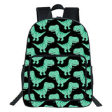 Dino 3D Print Backpack Teen School Bag Cartoon Rucksack Unisex Bag 19 Inches