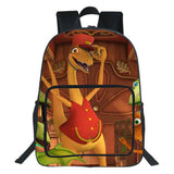Dino 3D Print Backpack Teen School Bag Cartoon Rucksack Unisex Bag 19 Inches