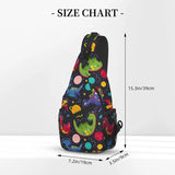 Dino Pattern Sling Backpack, Casual Crossbody Shoulder Bag